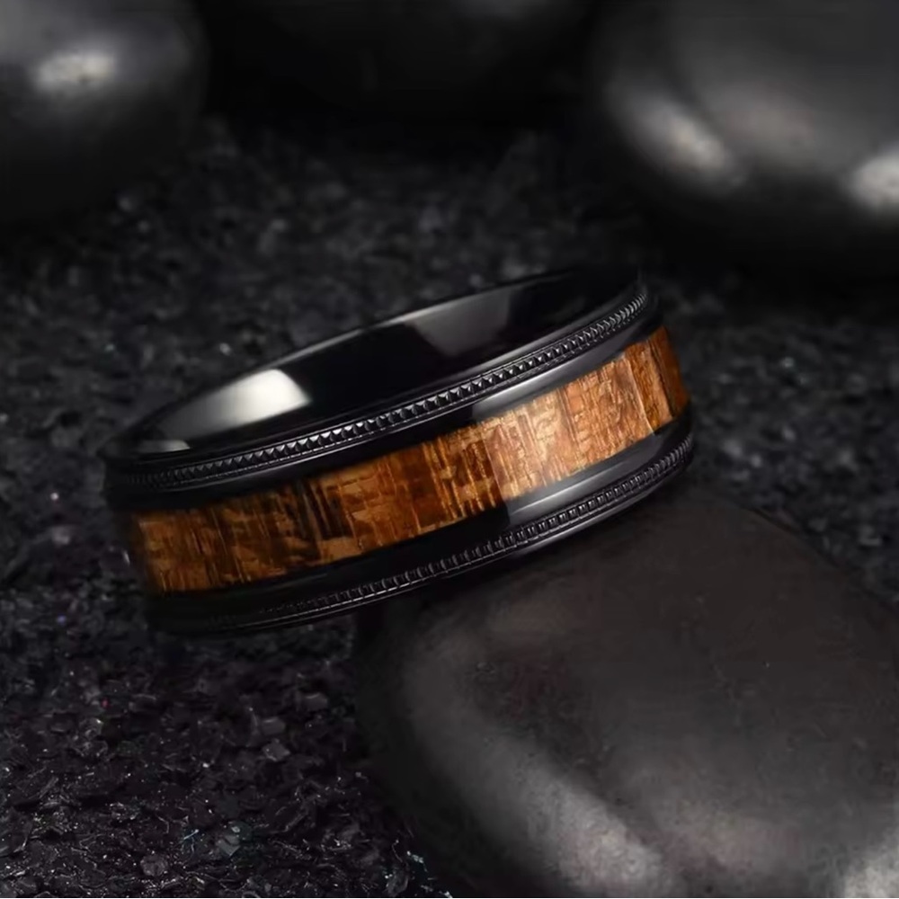 Black and Brown Inlay Ring